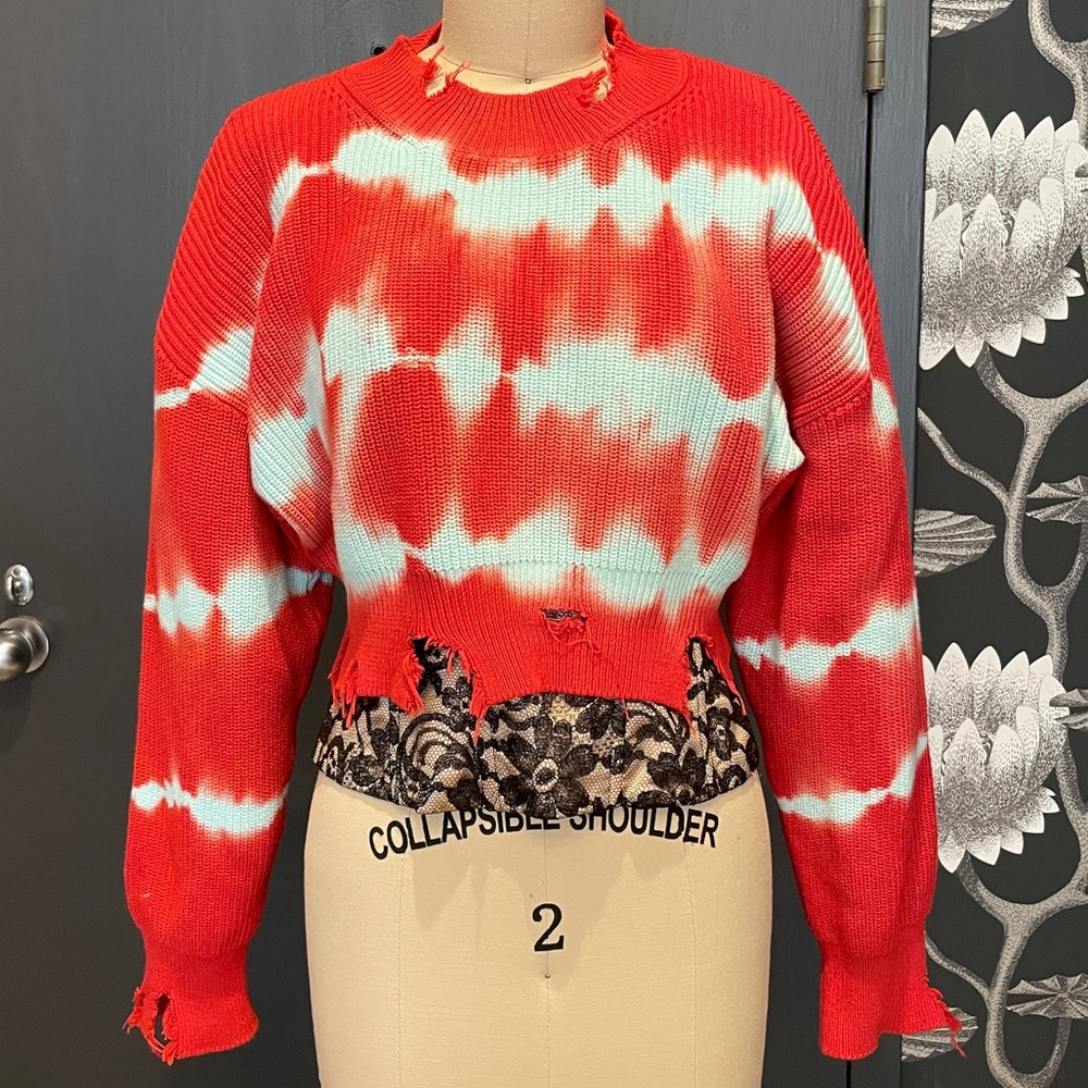 MSGM cropped sweater, size medium, tie died